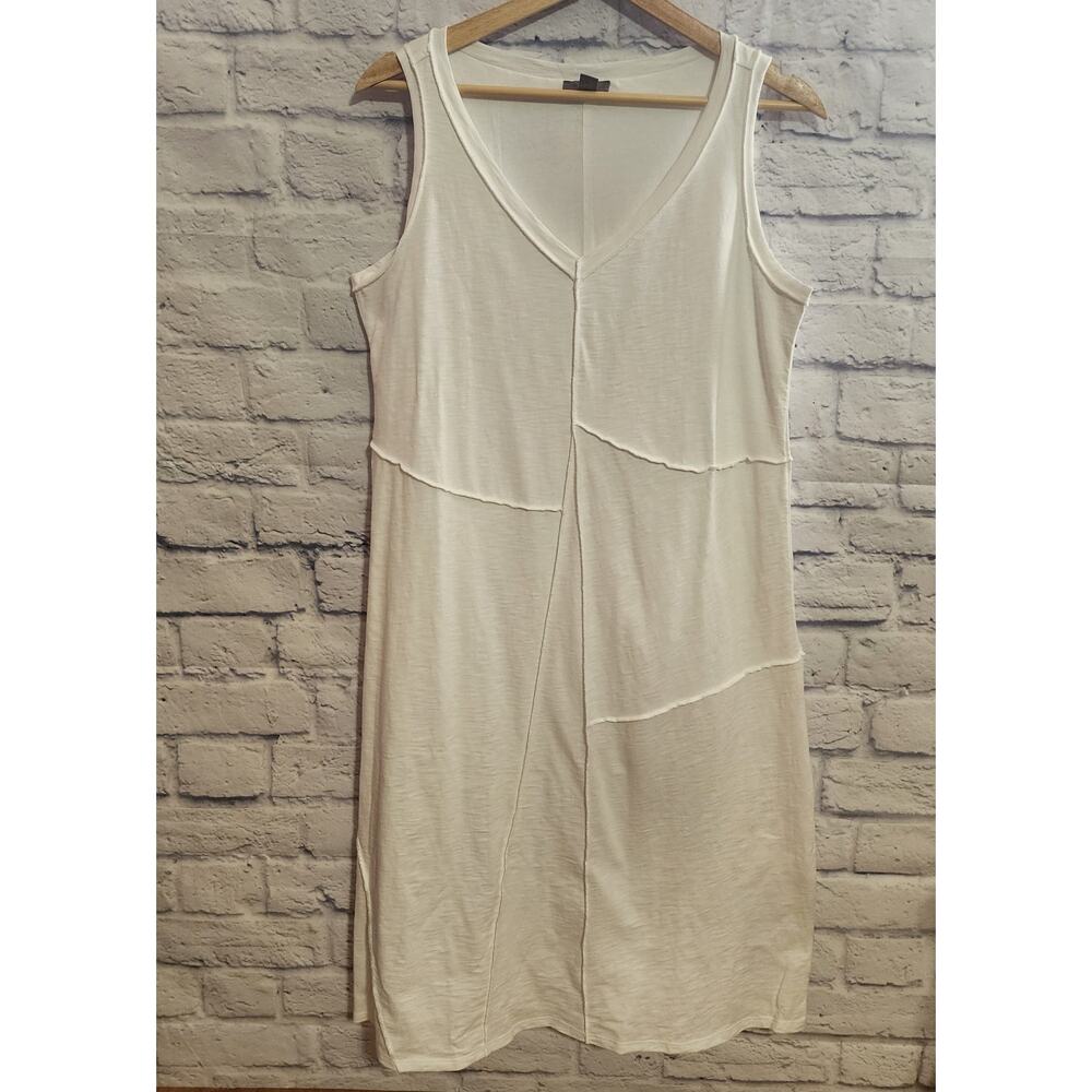 J Jill 100% Cotton Midi Tunic Dress Sz S White Sleeveless Casual Beach NWT